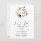 Blume mit Erröten überqueren die Einladung zur ers (Vorderseite)