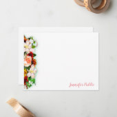 Blume mit Farbdruck für Handschrift Mitteilungskarte (Vorderseite/Rückseite Beispiel)