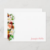 Blume mit Farbdruck für Handschrift Mitteilungskarte (Vorne/Hinten)