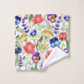 Blume mit farbenfrohen Aquarellfarben - Handtücher (Waschlappen)