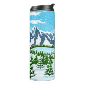 Blume mit farbenfroher Digitaldrucksicherung Thermosbecher (Nach links gedreht)