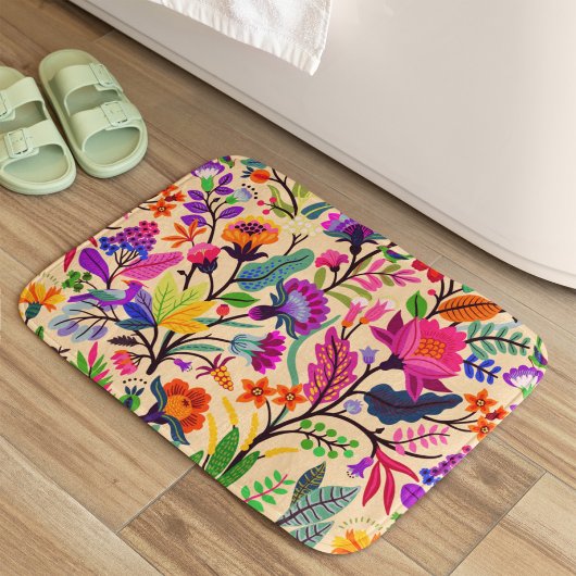 Blume mit farbigen Blumenbildern Druckmuster Badematte