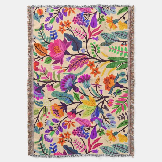 Blume mit farbigen Blumenbildern Druckmuster Decke (Vorderseite Vertikal)