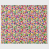 Blume mit farbigen Blumenbildern Druckmuster Geschenkpapier (Flach)