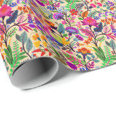 Blume mit farbigen Blumenbildern Druckmuster Geschenkpapier (Rolleneckpunkt)