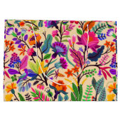 Blume mit farbigen Blumenbildern Druckmuster Große Geschenktüte (Rückseite)