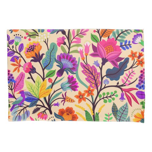 Blume mit farbigen Blumenbildern Druckmuster Kissenbezug (Vorderseite)