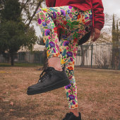 Blume mit farbigen Blumenbildern Druckmuster Leggings