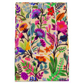 Blume mit farbigen Blumenbildern Druckmuster Mittlere Geschenktüte (Rückseite)