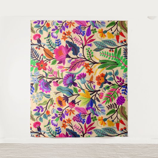 Blume mit farbigen Blumenbildern Druckmuster Wandteppich (Vorderseite)