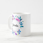 Blume mit farbigen Wasserfarben, Bouquet mit Monog Kaffeetasse (Vorderseite Links)