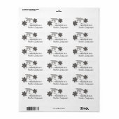 Blume mit Farbkreuz Adressaufkleber (Vorne)