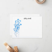 Blume mit Flachmerkkarte Mitteilungskarte (Vorderseite/Rückseite Beispiel)