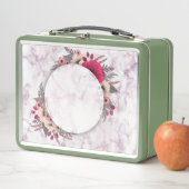 Blume mit floralen Rahmen aus Papier Metall Brotdose (Beispiel)