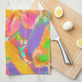 Blume mit floraler Aquarellfarbe, aus gelbem Holz Geschirrtuch (Viertel Falte)