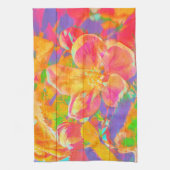 Blume mit floraler Aquarellfarbe, aus gelbem Holz Geschirrtuch (Vertikal)