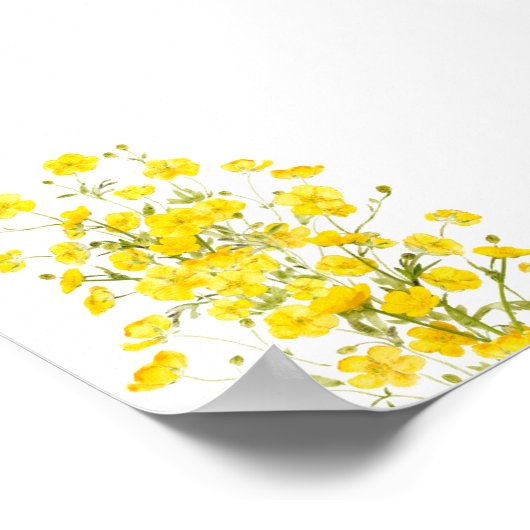 Blume mit gelbem Butterbecher Poster (Ecke)