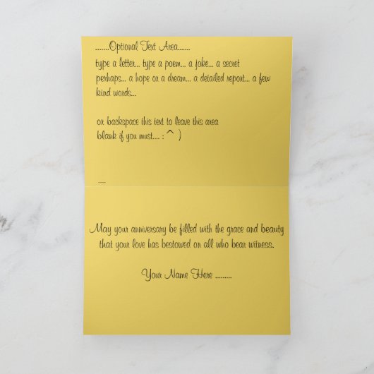 Blume mit gelber Rose-Karte Dankeskarte (Innenseite)