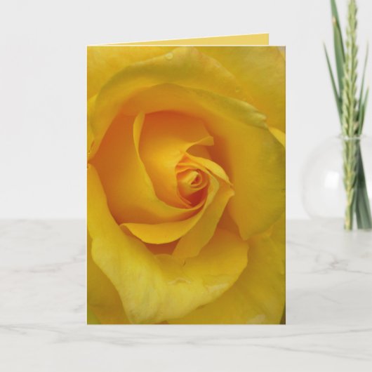 Blume mit gelber Rose-Karte Dankeskarte (Vorderseite)