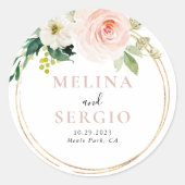 Blume mit geometrischem Fall für Hochzeiten von Um Runder Aufkleber (Vorderseite)