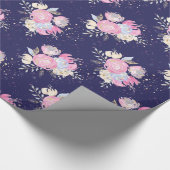 Blume mit Glitzer-Akzenten in Aquarellfarben Geschenkpapier (Ecke)