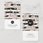 Blume mit glitzernden Schmetterlingen Visitenkarte (Vorne/Hinten)