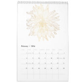 Blume mit goldfarbenen Tropen und Gartenpflanzen. Kalender (Feb 2026)