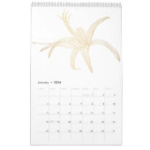 Blume mit goldfarbenen Tropen und Gartenpflanzen. Kalender (Jan 2026)