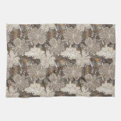 Blume mit grauen, weißen und bräunlichen zeichnete geschirrtuch (Horizontal)