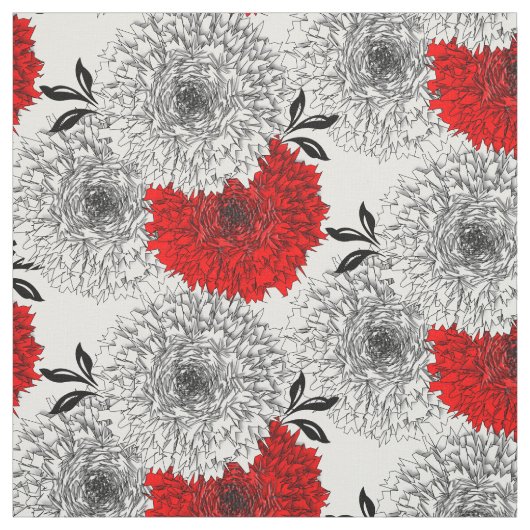 Blume mit großer Rot- und Weißkarnation Stoff (Muster)