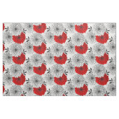 Blume mit großer Rot- und Weißkarnation Stoff (Fat Quarter (45,7 x 55,9 cm))