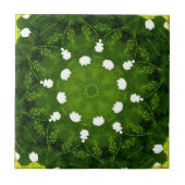 Blume mit Grün und Weiß Fliese (Vorderseite)