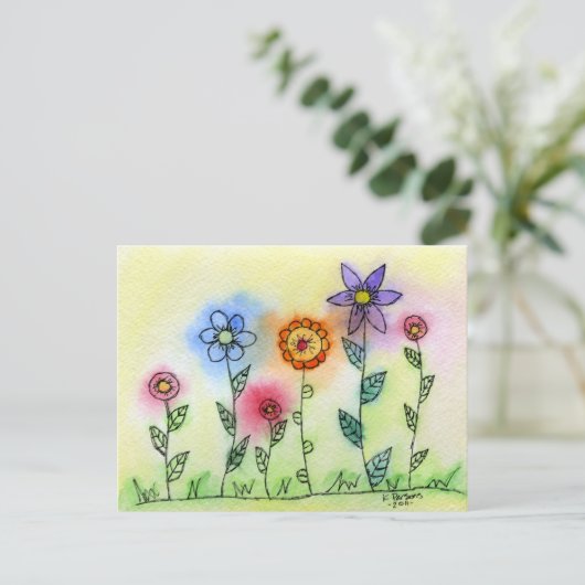 Blume mit Halos Postkarte (Stehend Vorderseite)