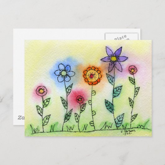 Blume mit Halos Postkarte (Vorne/Hinten)