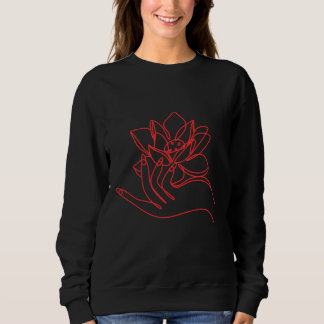 Blume mit Handfrauen einfaches Sweartshirt. Sweatshirt