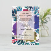 Blume mit handgemalten Aquarellen Einladung zur Ho (Stehend Vorderseite)