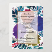 Blume mit handgemalten Aquarellen Einladung zur Ho (Vorne/Hinten)