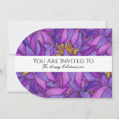 Blume mit handgemalten Lotus Einladung (Rückseite)