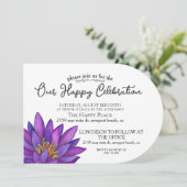 Blume mit handgemalten Lotus Einladung (Stehend Vorderseite)