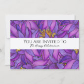 Blume mit handgemalten Lotus Einladung (Vorderseite)