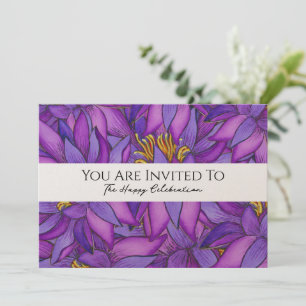 Blume mit handgemalten Lotus Einladung