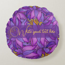 Blume mit handgemalten Lotus Rundes Kissen