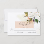 Blume mit handgemalten Ölgemälden, RSVP in Peach (Vorderseite)