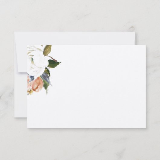 Blume mit handgemalten Ölgemälden, RSVP in Peach (Rückseite)