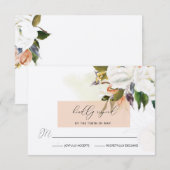 Blume mit handgemalten Ölgemälden, RSVP in Peach Karte (Vorne/Hinten)