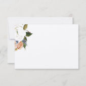 Blume mit handgemalten Ölgemälden, RSVP in Peach Karte (Rückseite)