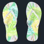 Blume mit handgemalten Wasserfarben Badesandalen<br><div class="desc">Mädchen und süße Aquarell-Blume in Aqua und Gelb perfekt für Frühjahr,  Sommer,  sowie für Braut,  Brautmädchen,  Brautmutter,  Bräutigam,  Trauzeugin,  Blume Mädchen Geschenke,  und vieles mehr!</div>