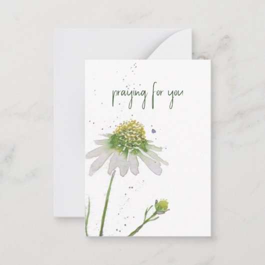 Blume mit handgemalten Wasserfarben | Gebet für Si Mitteilungskarte (Vorderseite)