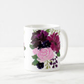 Blume mit handgemalten Wasserfarben Kaffeetasse (VorderseiteRechts)