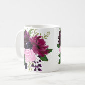 Blume mit handgemalten Wasserfarben Kaffeetasse (Vorderseite Links)